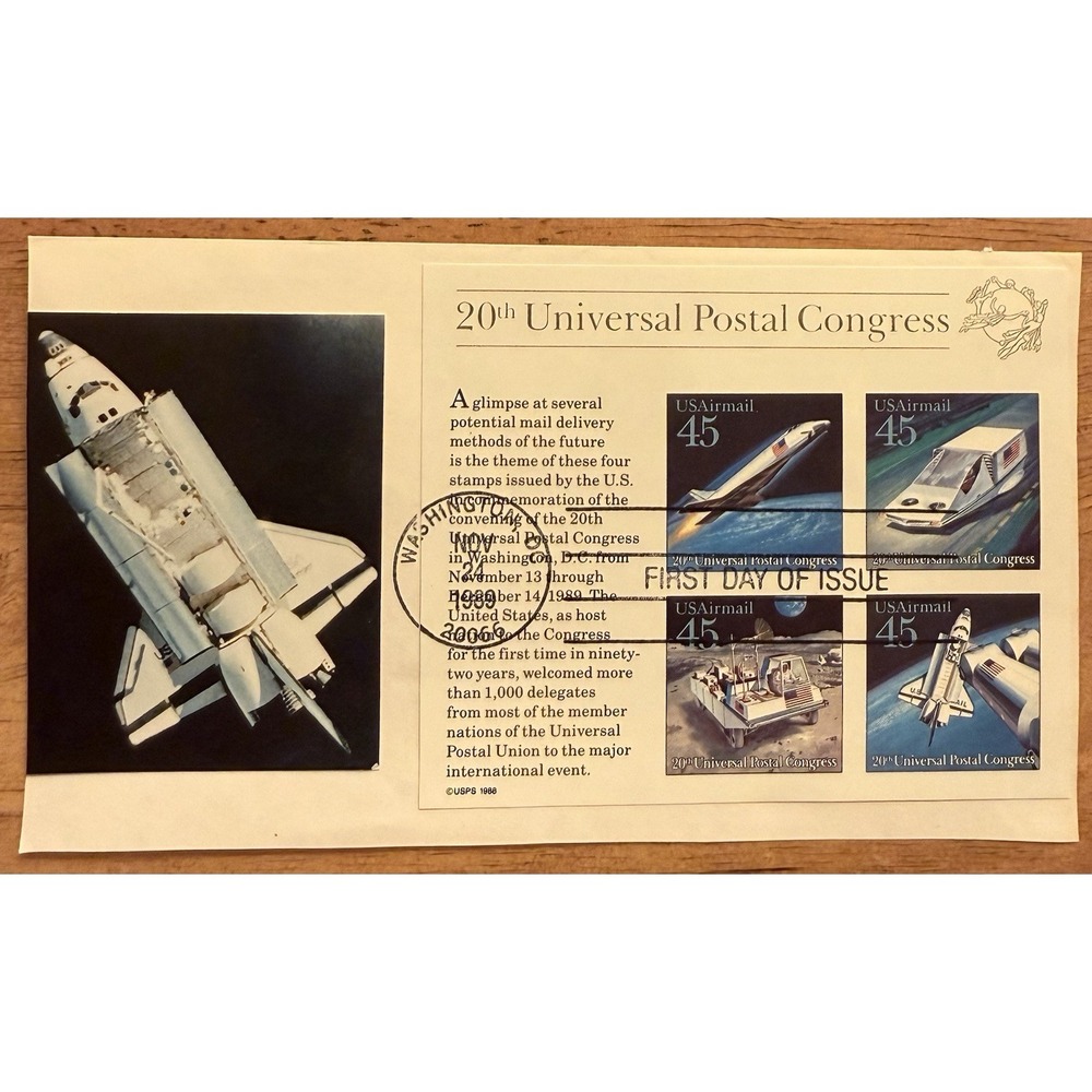 20th Universal Postal Congress Souvenir Sheet, 1989 FDOI
